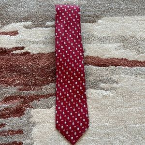 Ferragamo gancini silk men’s tie puppy and turtle